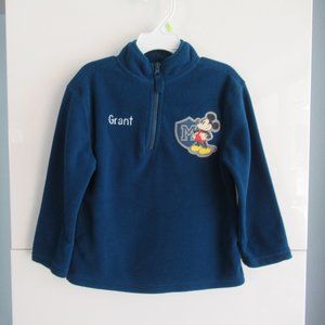 Disney Fleece Pull Over, Mickey Mouse Long Sleeve Half Zip Blue 2/3T Grant